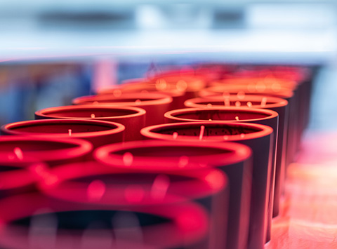 Photo bougies rouges Manufacture Française de Bougies